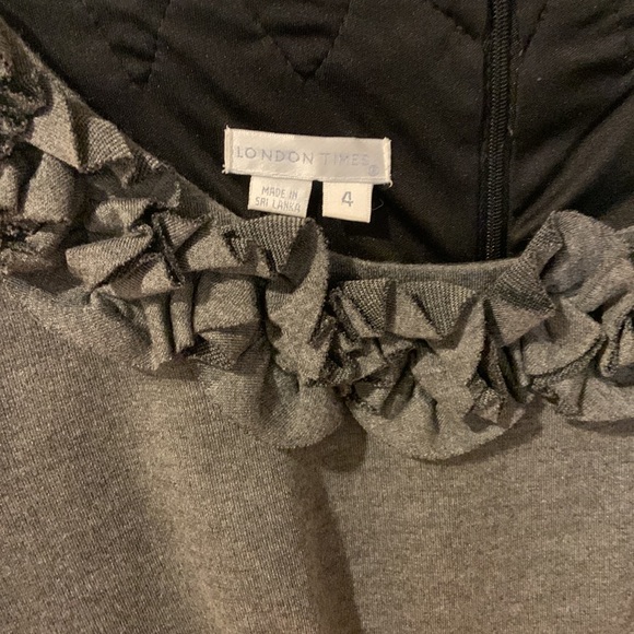 London Times gray stretchy dress - Picture 3 of 4